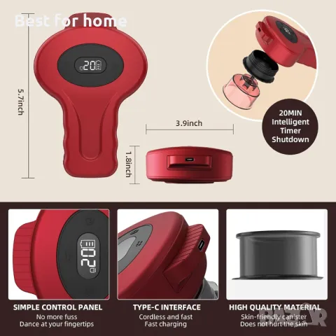  Комбиниран интелигентен електрически масажор за вендузи Fanximan , снимка 7 - Масажори - 49447541