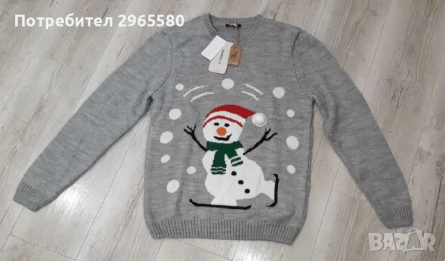 Нов коледен мъжки пуловер, размер М