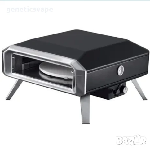 пещ за пици 40см отвор професионална на газ с ротационна подложка