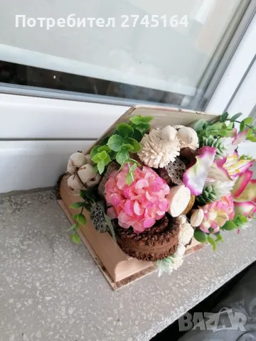 Декорация с изкуствени цветя , снимка 3 - Декорация за дома - 49401002