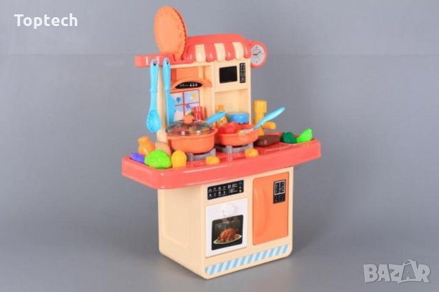 Кухня със светещи котлони, реалистични звуци и течаща вода-38 см Детска играчка сглобяема оборудвана, снимка 13 - Образователни игри - 30862481