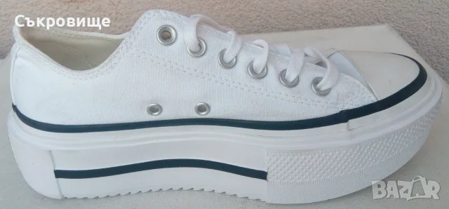 Нови Кецове Converse Chuck Taylor All Star Lift Ox, Бял, Жени, снимка 6 - Кецове - 56151863