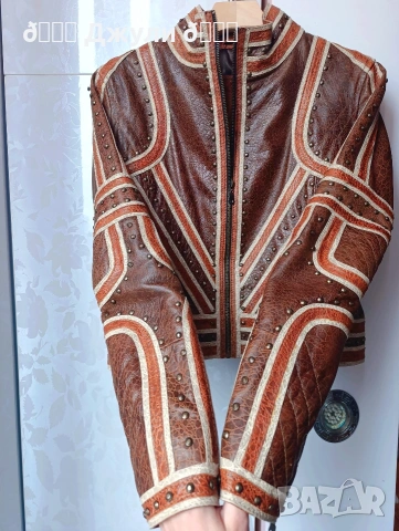 Уникално кожено яке от телешка кожа Enigma, снимка 5 - Якета - 54038603