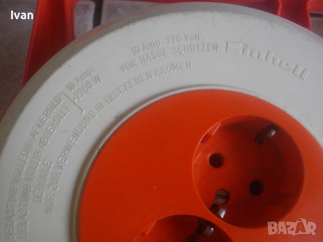 Einhell/MiniMax-10м Немски Удължител/Макара/Разклонител-3500 Вата-10 Ампера Защита-Отличен, снимка 4 - Други инструменти - 37400694