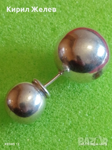 Винтидж пиърсинг сребърна обеца фешън АРТ БИЖУ 53054, снимка 6 - Обеци - 53072046