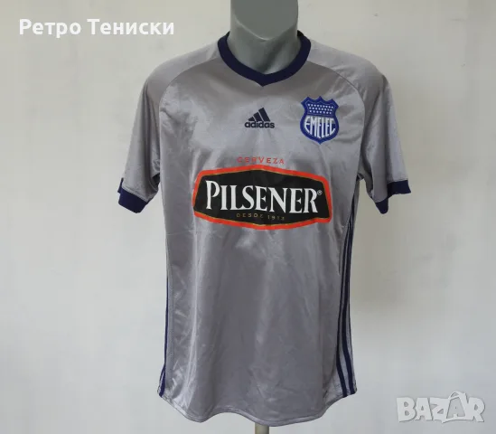 Тениска Emelec — Гостуващ adidas — Мъже размер L Сиво (сезон 2017)