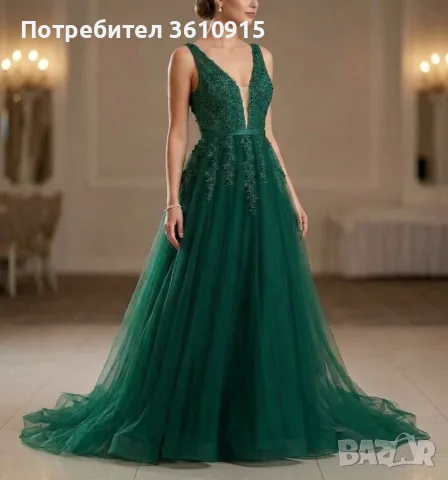 Дълга бална рокля с гол гръб, снимка 4 - Рокли - 44953105