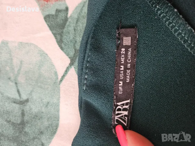 Зелена рокля Zara, снимка 2 - Рокли - 50062534