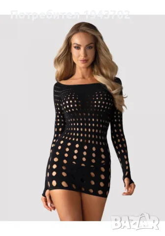 Черна еротична рокля Rocker Obsessive