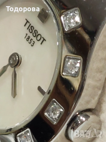 Дамски часовник Tissot с 10 диаманта и седефен циферблат,машина кварц, снимка 7 - Дамски - 52807085