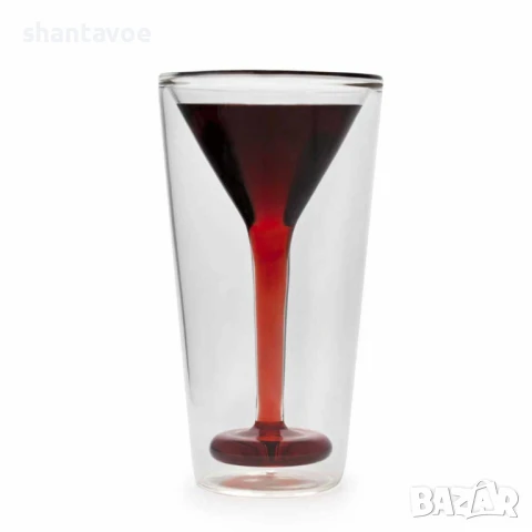 Дизайнерска чаша за коктейли с двойно стъкло, снимка 3 - Чаши - 51106141