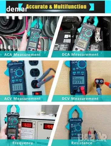 Pro'sKit MT-3209 дигитален клещови мултиметър AC/DC True RMS, снимка 6 - Друга електроника - 55871276