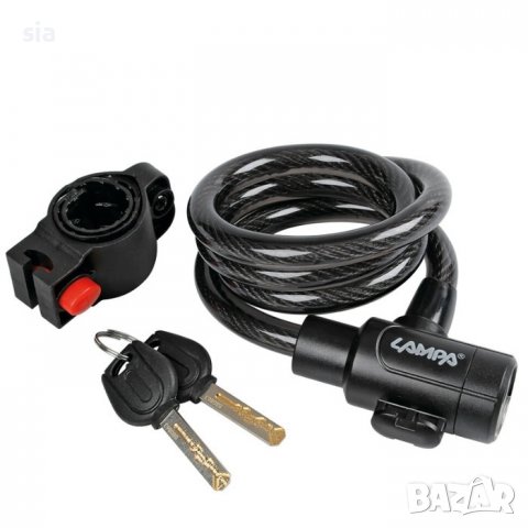 Заключващо устройство за велосипед и стоп, 2ключа, светеща