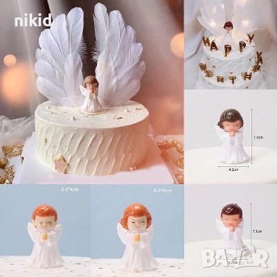 Ангел Ангелче пластмасова фигурка украса за торта пита кръщене украса декор декорация, снимка 6 - Фигурки - 30075306