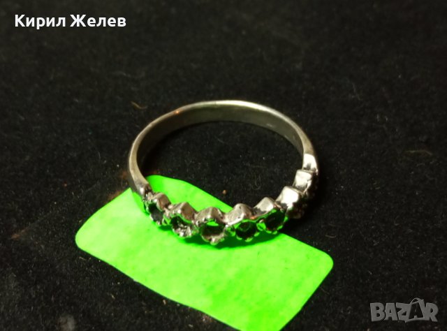 КРАСИВ АЖУРЕН НЕЖЕН СРЕБЪРЕН ПРЪСТЕН СРЕБРО 925 РЪЧНА СТАРА ИЗРАБОТКА 40234, снимка 4 - Пръстени - 42379351