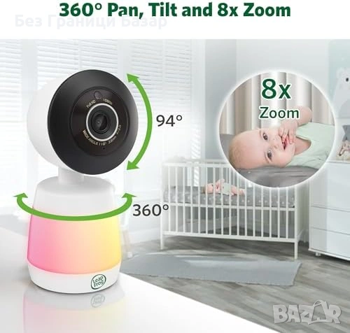 Нов Бебефон LeapFrog LF3927HD 7" HD монитор с цветно нощно виждане app, снимка 5 - Други - 54058942