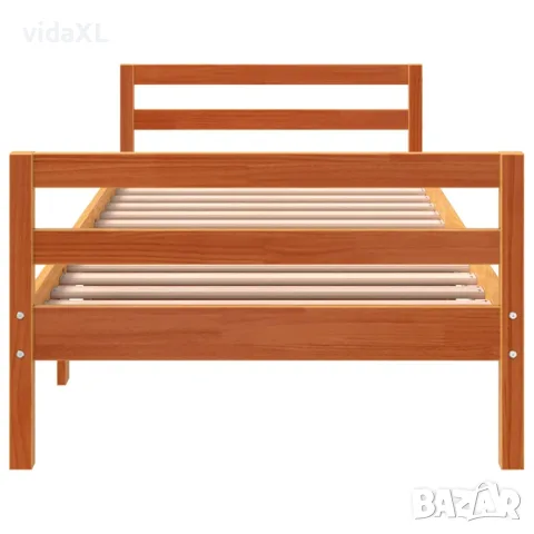 vidaXL Рамка за легло без матрак, восъчнокафяв, 80x200 см, бор масив, снимка 4 - Спални и легла - 56148182