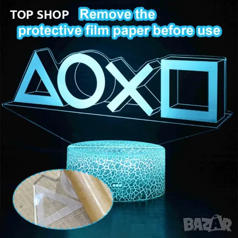 3D Play station Нощна лампа с 16 цвята Функция USB, снимка 7 - Детски нощни лампи - 49156828