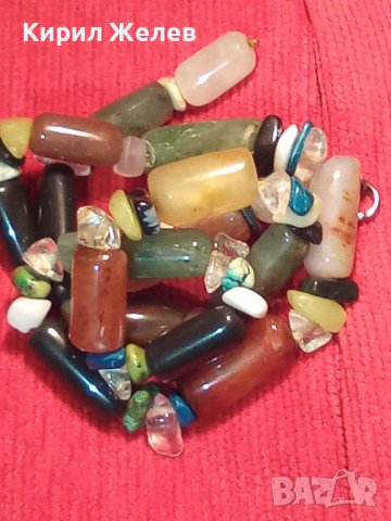 РАЗКОШНА ХЕНД-МЕЙД РЕТРО АРТ ОГЪРЛИЦА КОЛИЕ НАТУРАЛНИ ПОЛУСКЪПОЦЕННИ ЮВЕЛИРНО ШЛИФОВАНИ КАМЪНИ 34529, снимка 3 - Колиета, медальони, синджири - 39062154