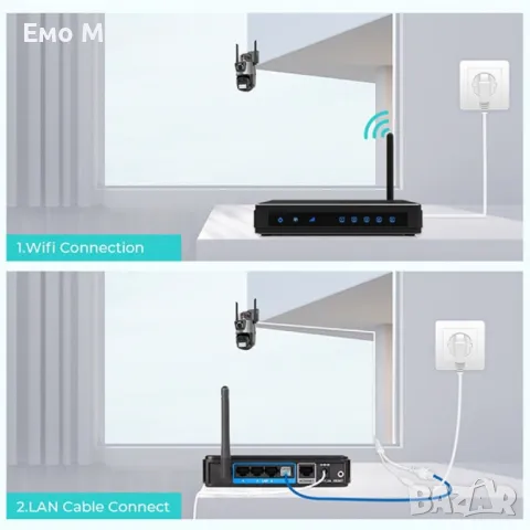 8 Mpx. Двойна вътрешна/външна WIFI камера за наблюдение - Приложение ICSEE, снимка 8 - IP камери - 49265689