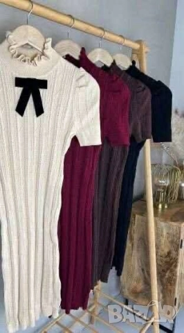 рокля плетиво с панделка , снимка 2 - Рокли - 51557752