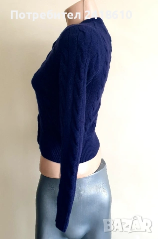 POLO Ralph Lauren Cable Wool / Cashmere Knit Womens Size XXS ОРИГИНАЛ! Дамска Жилетка, снимка 2 - Жилетки - 53579128