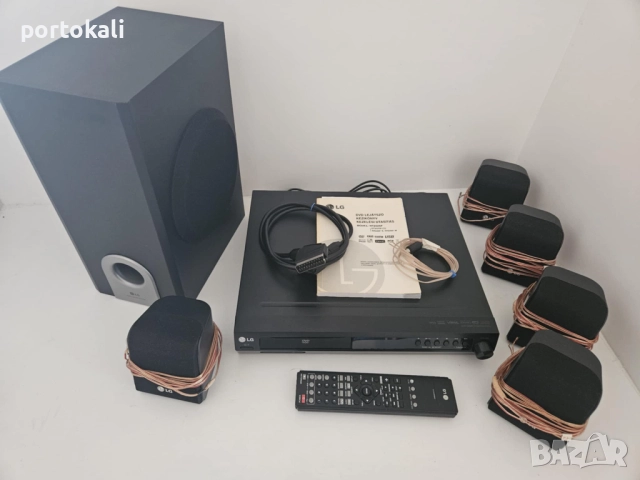 Аудио система домашно кино LG 5.1 дистанционно DVD USB FM + тонколони колони, снимка 5 - Аудиосистеми - 51604141