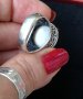 Стар турски пръстен с естествена перла / сребърен пръстен проба 925 , снимка 5