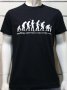 Нова мъжка тениска с трансферен печат Човешка еволюция в черен цвят, снимка 15