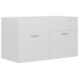 vidaXL Долен шкаф за мивка, бял гланц, 80x38,5x46 см, ПДЧ（SKU:804662, снимка 1 - Шкафове - 44456335