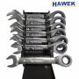 HAWEK 7 Броя Комплект къси тресчотни ключове HAWEK 8-19 мм 7 части, снимка 2