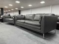 Сиви кожени дивани тройка и двойка - естествена кожа, снимка 7