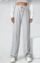 Дамски сив панталон с широк крачол, снимка 1