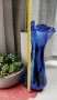 Синя стъклена ваза, снимка 6