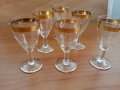 Ретро стъклени чаши чашки с златен кант, снимка 6
