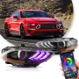 Комплект RGB LED фарове с динамични мигачи за Форд Мустанг 2018- USA Mustang, снимка 1