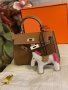 чанта Ермес Mini Kelly 19*Кели*HERMES KELLY 19 CRAIE Epsom Gold Hardware, снимка 13