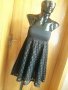 Черна къса разкроена рокля с мрежа и хастар М, снимка 1