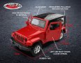 Метална количка Jeep Wrangler, MSZ, отварящи се врати 202108, снимка 1 - Коли, камиони, мотори, писти - 34377025