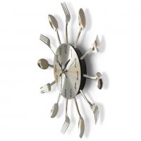 3981 Модерен кухненски часовник вилици лъжици, снимка 4 - Аксесоари за кухня - 30259501