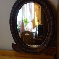 Старо автентично огледало с рамка от дърво и орнаменти., снимка 2 - Пана - 42801979
