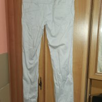 Дамски панталон прав крачол цвят слонова кост, лъскавина, снимка 4 - Панталони - 40839324