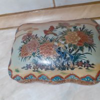Страхотна стара китайска кутия бижутерка порцелан сатцума, снимка 2 - Антикварни и старинни предмети - 44263071