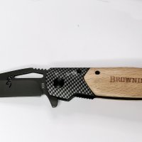 	Browning В9 Сгъваем автоматичен джобен нож с дървени чирени и метални елементи с, снимка 2 - Ножове - 34892977