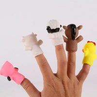 Куклен театър с пръсти пръстчета домашни животни гумени гумирани fingers finger, снимка 2 - Други - 37958135