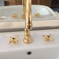 Италиански златен смесител за баня , снимка 4 - Смесители - 32699863