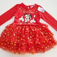 Коледна рокля Мини Маус 9-12 месеца - НОВА