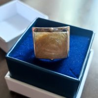 Екстравагантен, авторски сребърен пръстен с естествен камък, снимка 2 - Пръстени - 42101361
