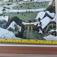 Картина, Ловци в снега, репродукция , снимка 8 - Картини - 41489510