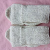 бели плетени чорапи ходило 17, конч 18, снимка 2 - Чорапи - 39139823
